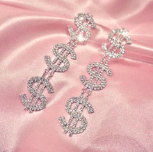 Load image into Gallery viewer, Dollar Sign Chandelier Earring