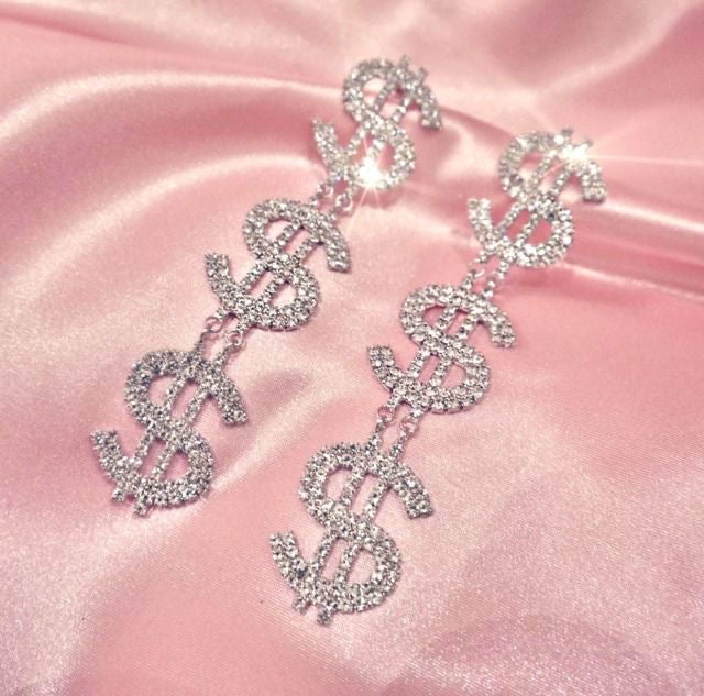 Dollar Sign Chandelier Earring