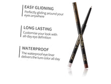 Load image into Gallery viewer, FRCOLOR Automatic Eye Liner Pencil Waterproof Grey Burgundy Smudge Proof Makeup for Women Eyeliner Tool