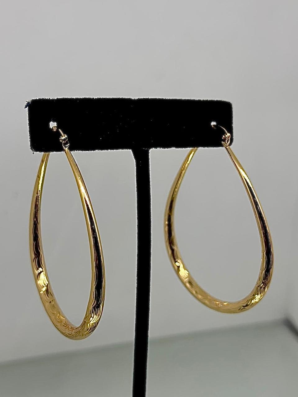 14k Gold Dipped Oval Hoop Earrings