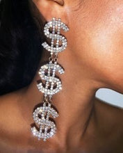 Load image into Gallery viewer, Dollar Sign Chandelier Earring