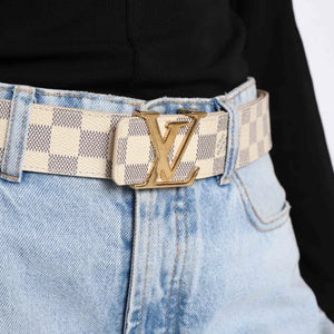 LOUIS VUITTON CHECKERBOARD WHITE INSPIRED BELT