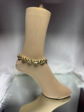 18k Gold Dipped Heart Gucci Anklet