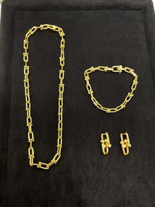 18K Gold Filled Waterproof Gold Paper Clip U-Link Bead 22" Necklace, Layers