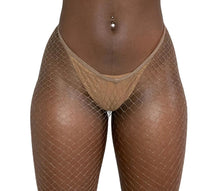 Load image into Gallery viewer, V-Cut Skin Tone Fishnet Stocking