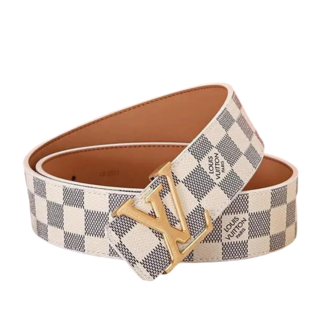 LOUIS VUITTON CHECKERBOARD WHITE INSPIRED BELT