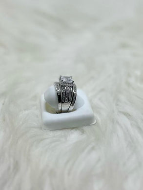 Silver Three Piece CZ Stone Rings