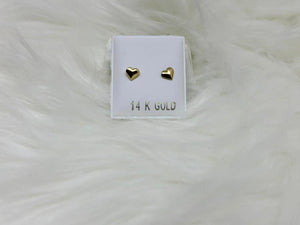 14k Gold Heart Shaped Stud Earring