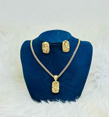 Nugget Earring Chain, and Pendant SET