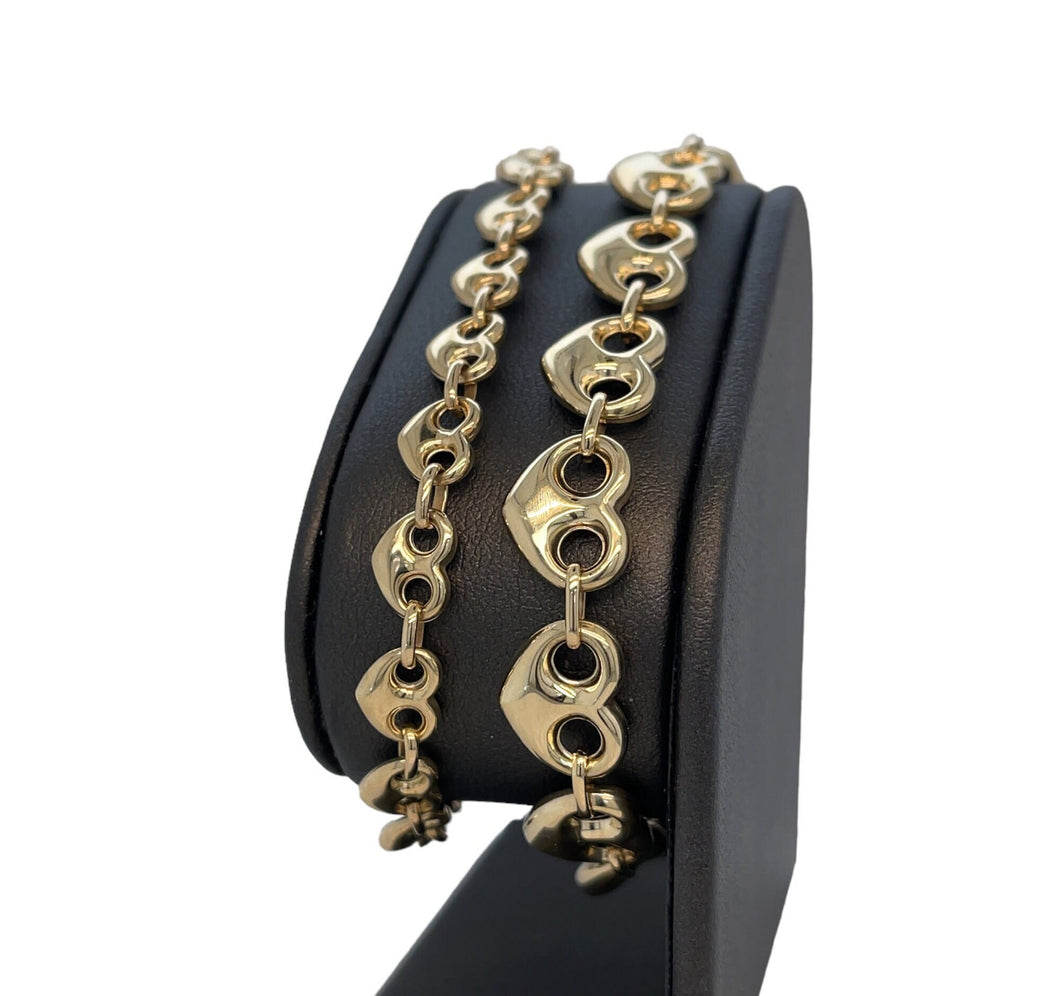 18k Gold Dipped Heart Gucci Bracelet