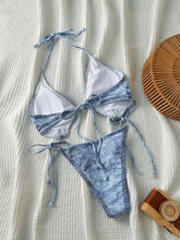 Load image into Gallery viewer, Denim One Piece Swimsuit High Leg Cut