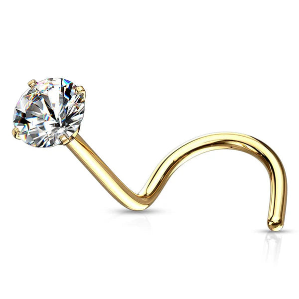 Corkscrew Nose Ring Stud