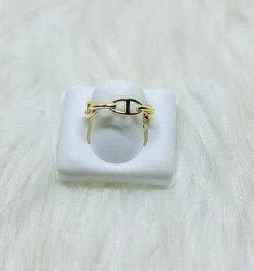 Silver gold plated Flat Gucci Ring