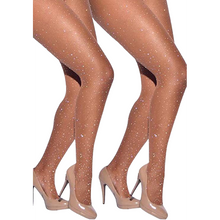 Load image into Gallery viewer, Skin Tone Rhinestone Stockings